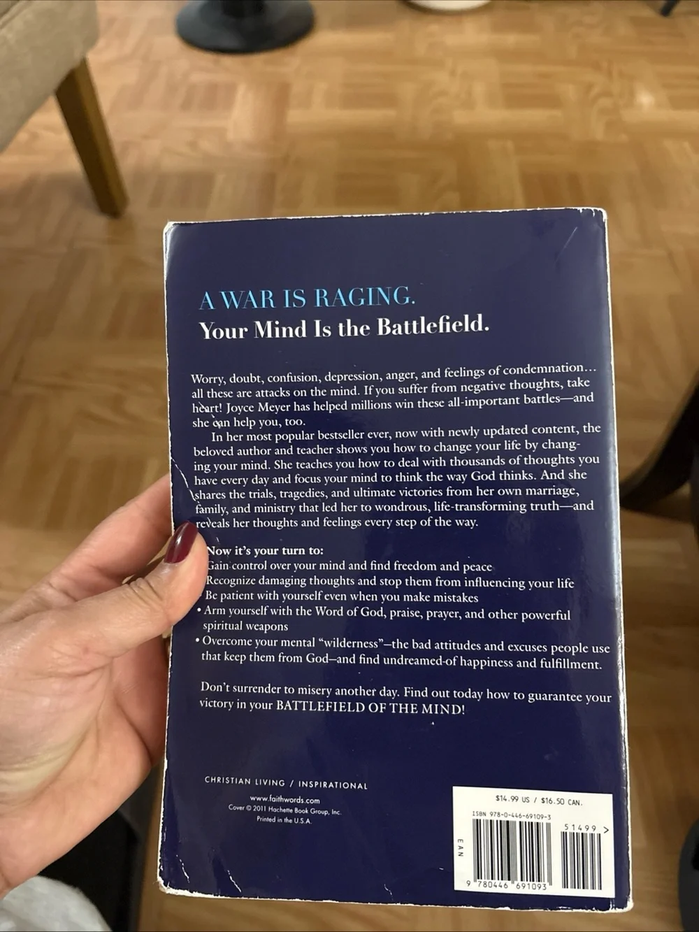 Joyce Meyer Battlefield of the Mind Paperback - White & Navy Cover